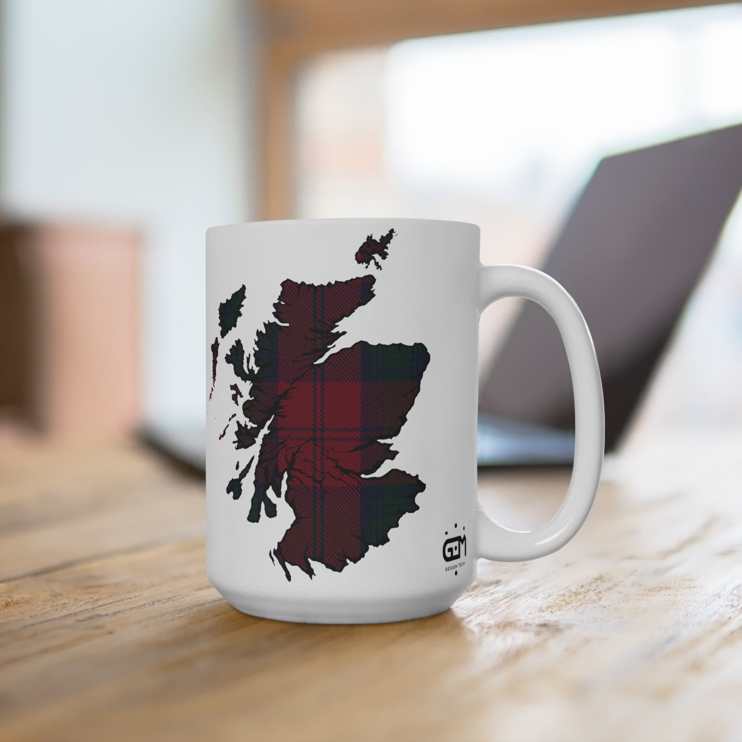 Scotland Map Mug 15oz, Lindsay Tartan