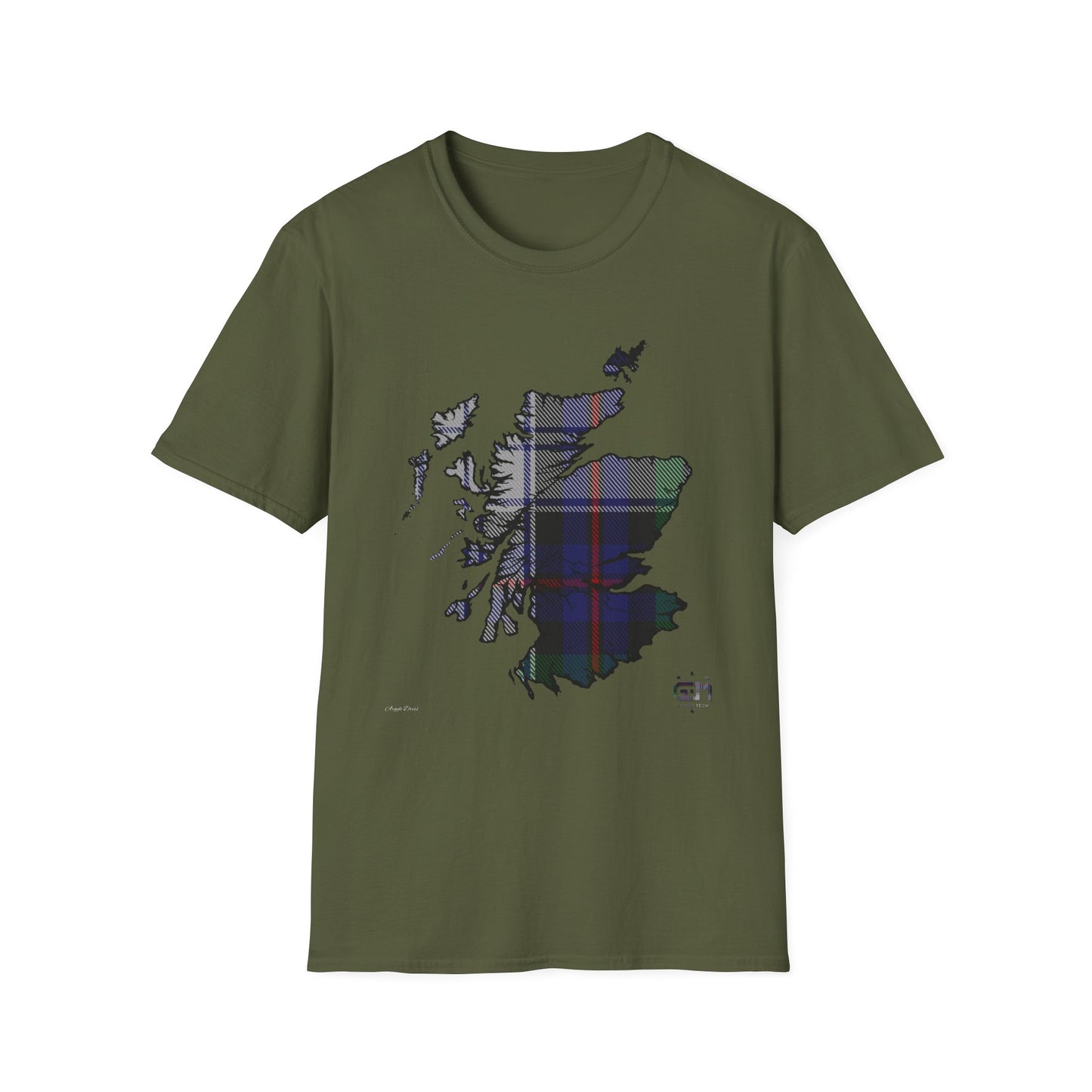 Tartan Ecosse Carte Softstyle T-Shirt Unisexe - Argyle Dress Tartan Tee 