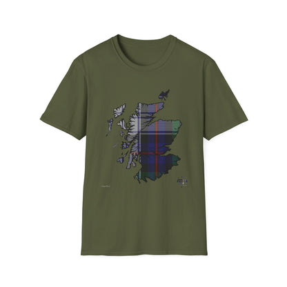 Tartan Ecosse Carte Softstyle T-Shirt Unisexe - Argyle Dress Tartan Tee 