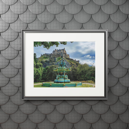 Ross Fountain & Edinburgh Castle Fine Photo Print, Scotland Art, Paper Frame, Various Sizes, Horizontal