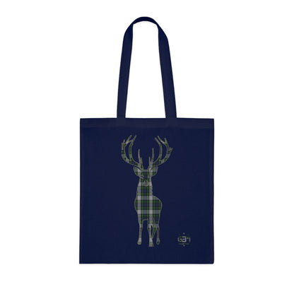 Reversible Scotland Tartan Stag Cotton Tote Bag - Gordon Dress Tartan