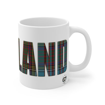 Scotland Lettering Tartan Mug 11oz, Anderson Tartan