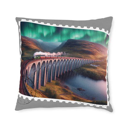 Glenfinnan Viaduct Art Stamp Square Cushion, Various Sizes