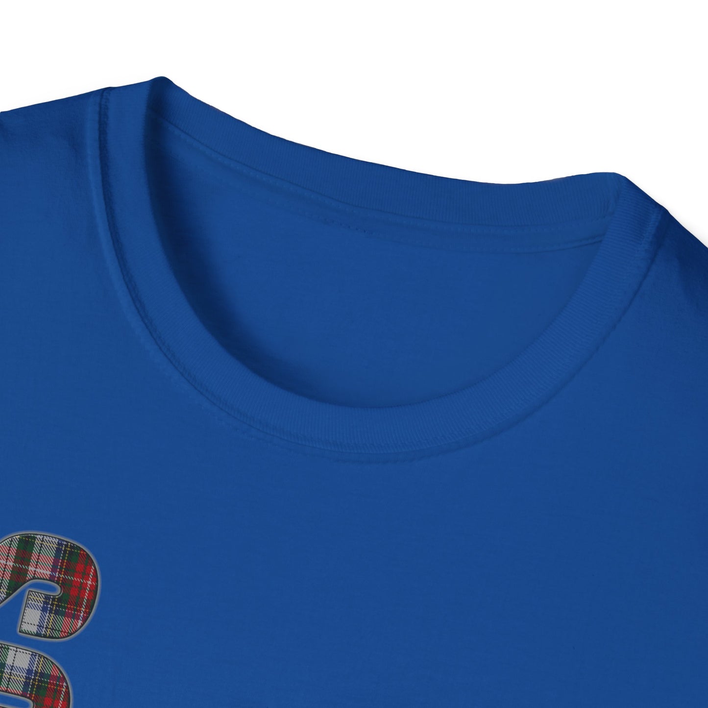 Tartan Scotland Lettering Softstyle Unisex T-Shirt, Stewart Tartan Tee