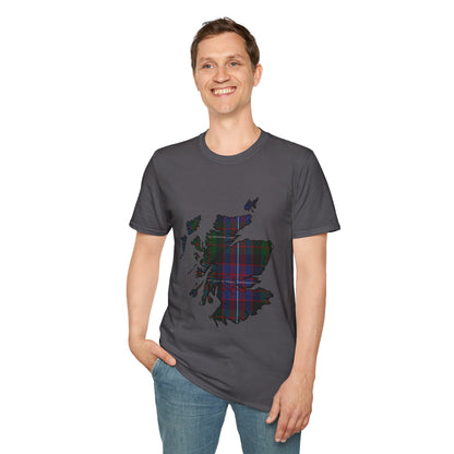 Scotland Tartan Map Softstyle Unisex T-Shirt - Rankin Tartan Tee