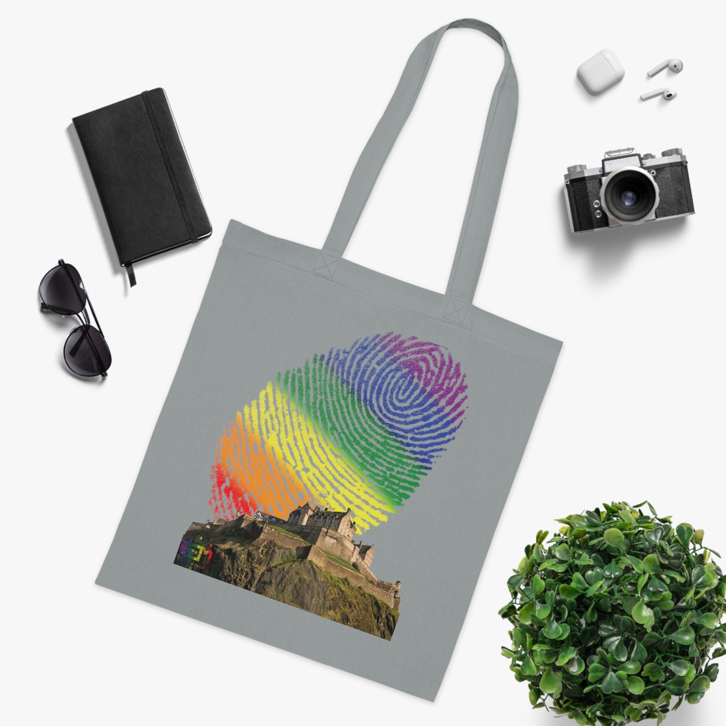 Edinburgh Castle Pride Fingerprint Sky Cotton Tote Bag