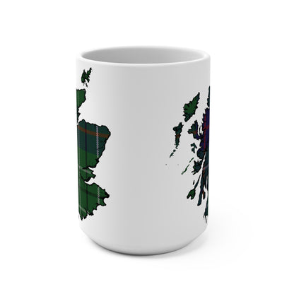 Scotland Map Mug 15oz, Duncan Tartan