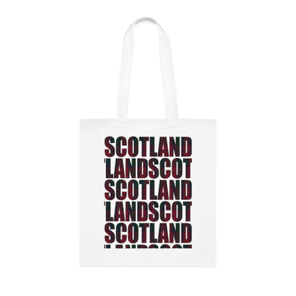 Reversible Scotland Tartan Map Cotton Tote Bag - Lindsay Tartan