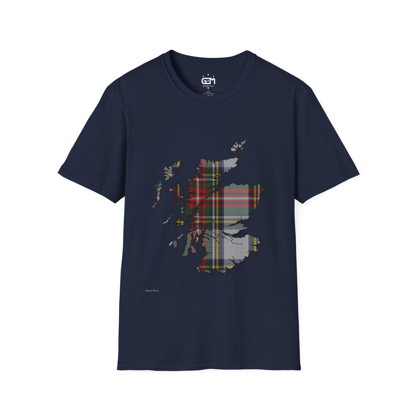 Scotland Tartan Map Softstyle Unisex T-Shirt - Stewart Dress Tartan Tee