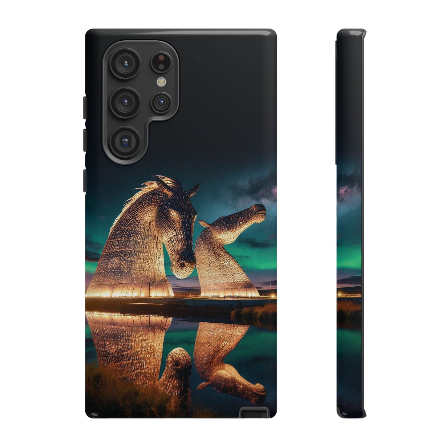 Kelpies Northern Lights Art Phone Case, Scotland, Samsung