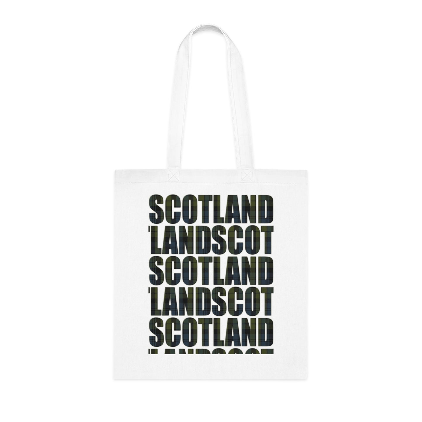 Reversible Scotland Tartan Map Cotton Tote Bag - Campbell Tartan