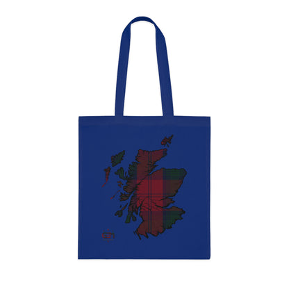 Reversible Scotland Tartan Map Cotton Tote Bag - Lindsay Tartan