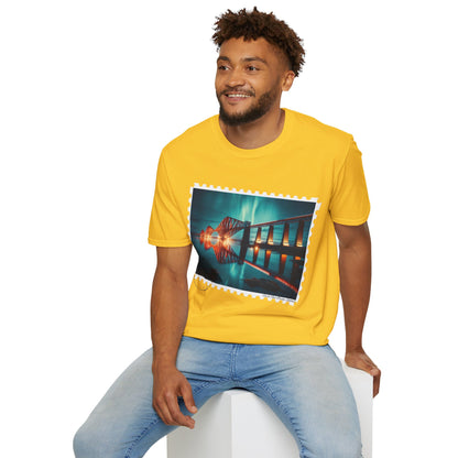 Postcard Forth Rail Bridge Art Softstyle T-Shirt, Unisex Tee, Scotland Shirt, Various Colours