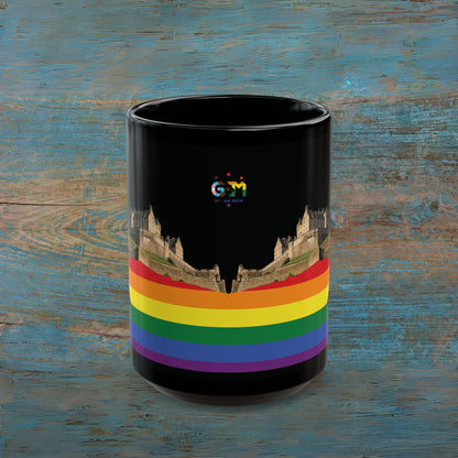 Pride Progress Rock Edinburgh Castle Photo Mug, Black