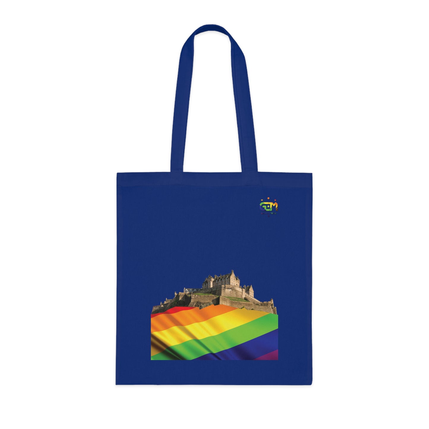 Pride Flag Rock Edinburgh Castle Cotton Tote Bag