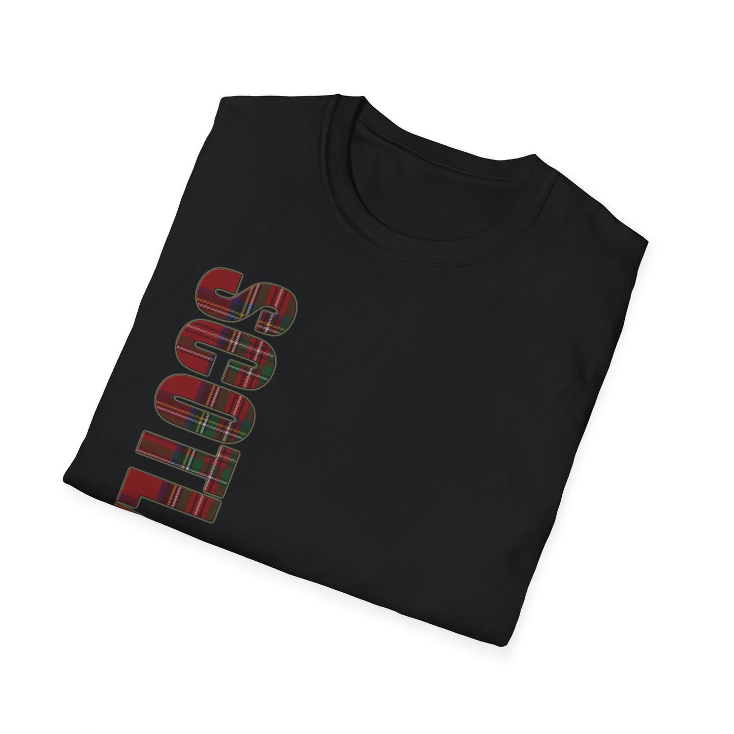 Tartan Scotland Lettering Softstyle Unisex T-Shirt, Stewart Royal Tartan Tee