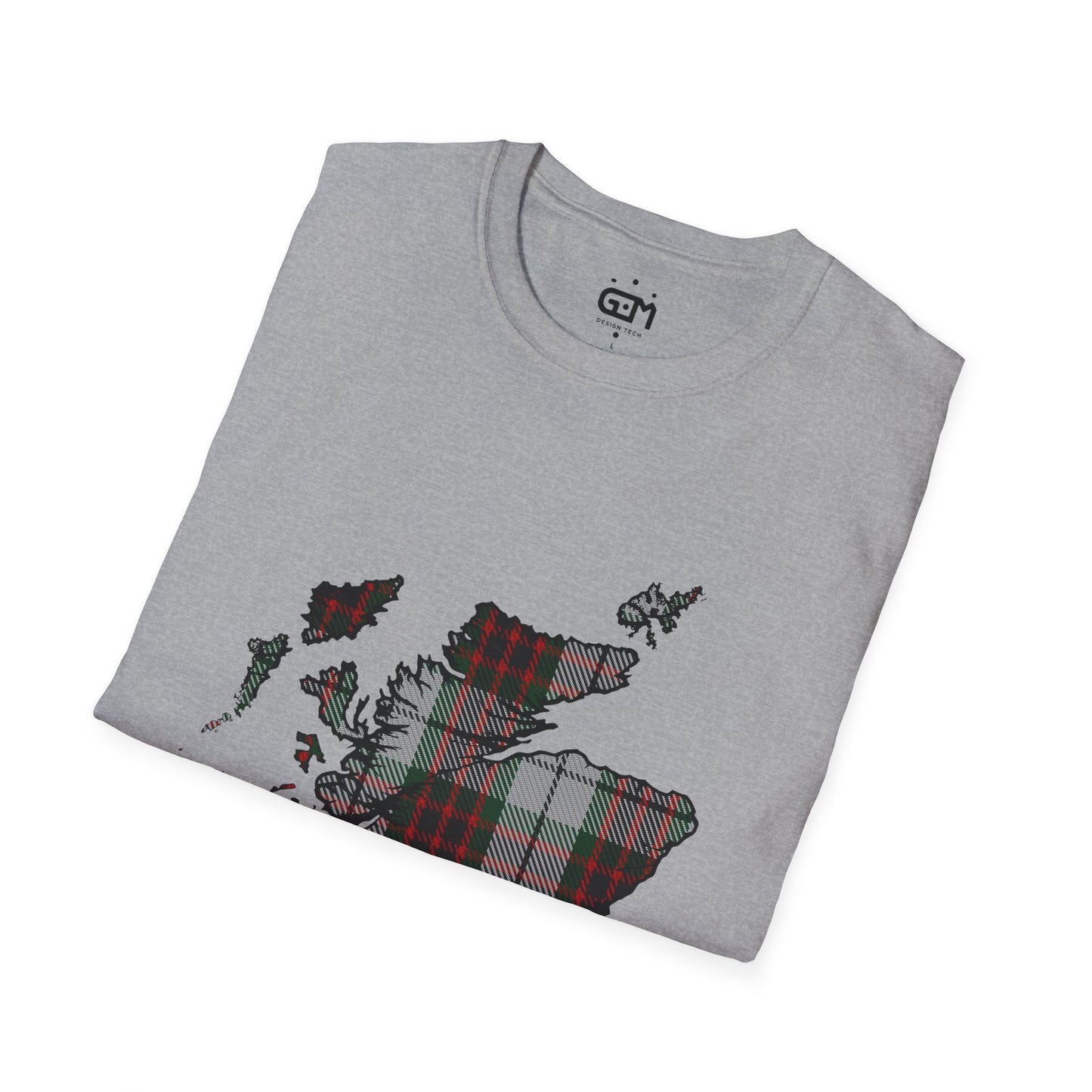 Scotland Tartan Map Softstyle Unisex T-Shirt - Fraser Dress Tartan Tee