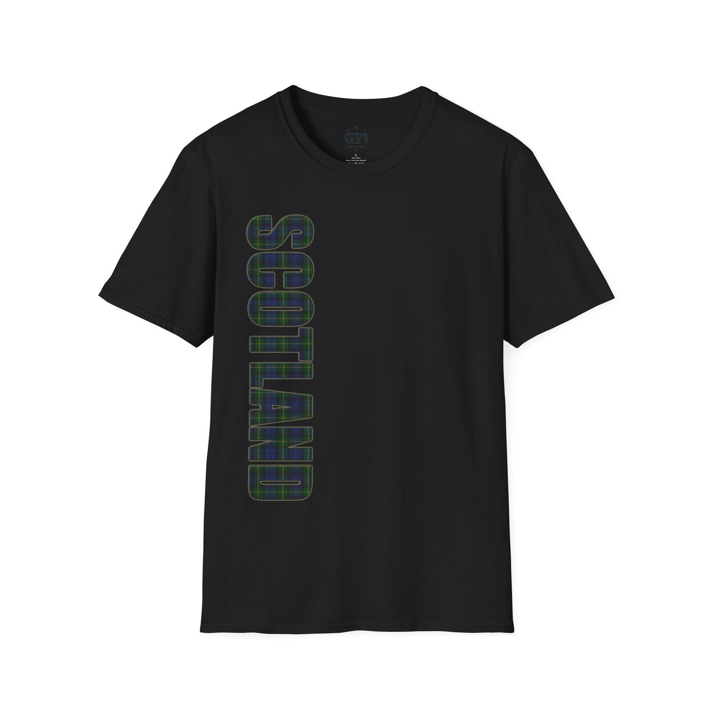 Scotland Lettering Tartan Softstyle Unisex T-Shirt, Gordon Tartan Tee