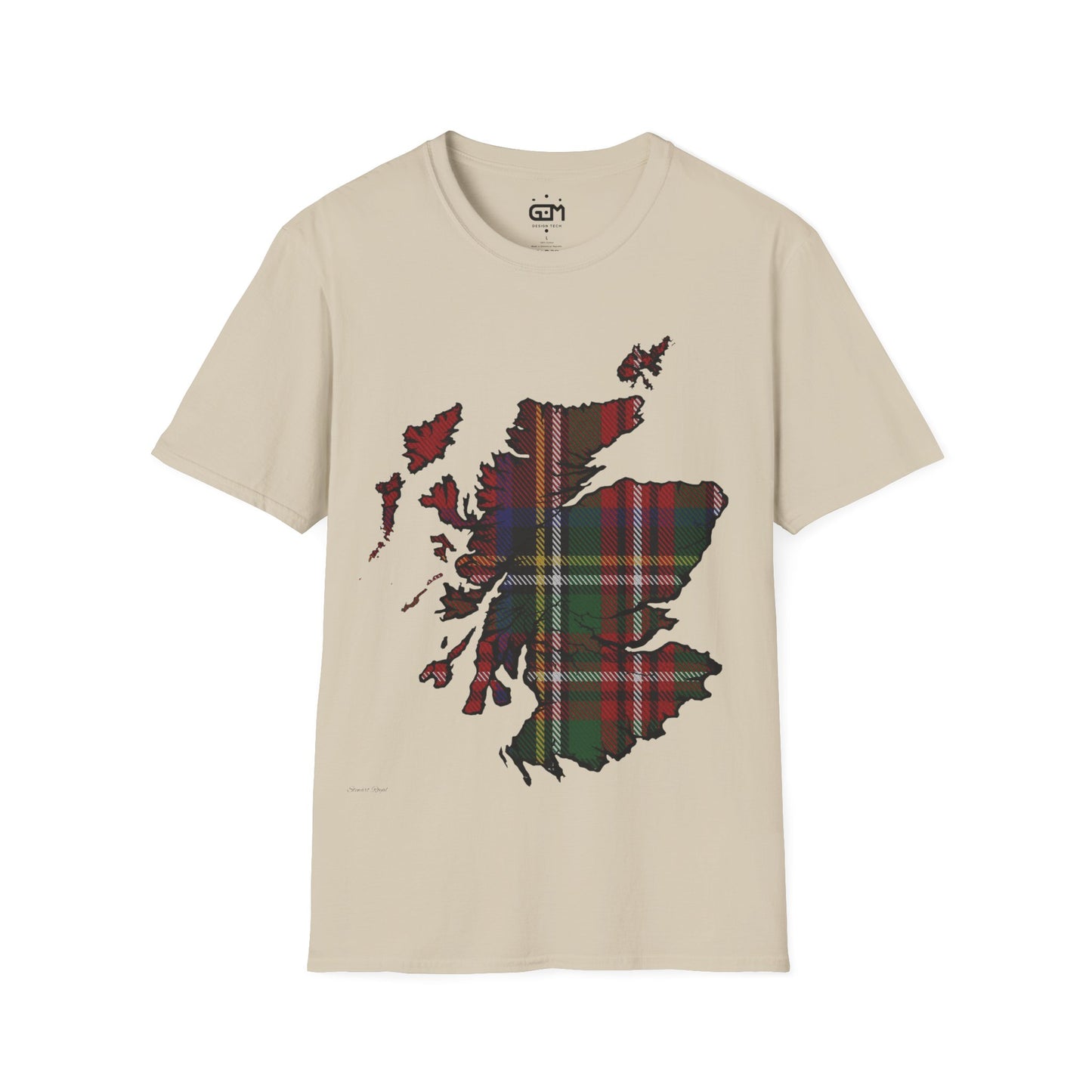 Scotland Tartan Map Softstyle Unisex T-Shirt, Stewart Royal Tartan, Various Colours