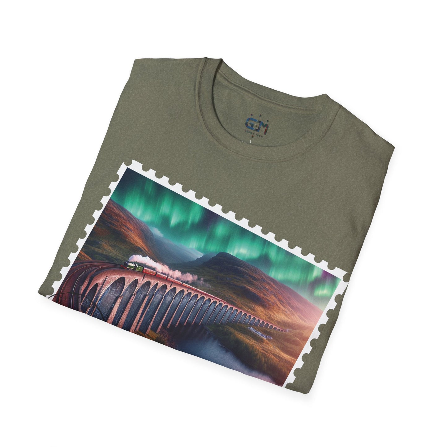 Postcard Glenfinnan Viaduct Art Softstyle T-Shirt, Unisex Tee, Scotland Shirt, Various Colours