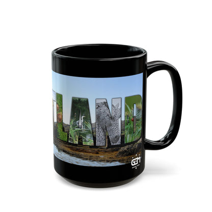 Eilean Donan Castle Scotland Mug, Coffee Cup, Tea Cup, Scottish Art, Scottish Landmarks, Scottish Nature, Black