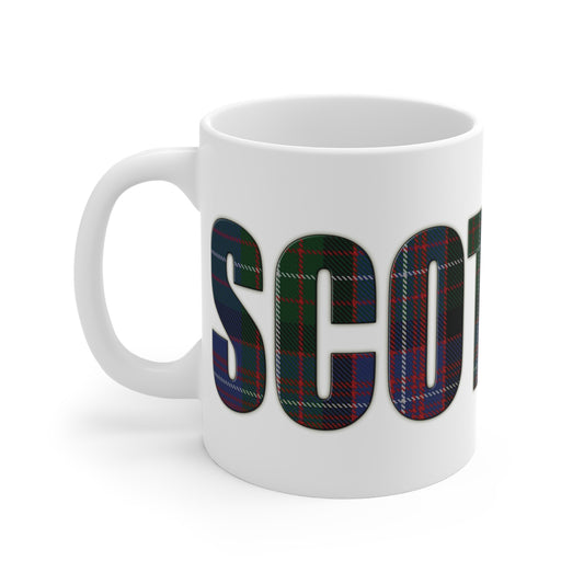 Scotland Lettering Tartan Mug 11oz, Rankin Tartan