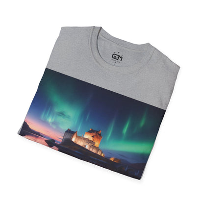 Eilean Donan Castle with Northern Lights Softstyle T-Shirt, Unisex Tee, Scotland Shirt, Scottish Landmark, Nature, Scenery, Various Colours