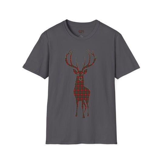 Tartan Stag Softstyle T-Shirt - MacGregor Tartan, Tee Unisex, Paysage écossais, Différentes couleurs