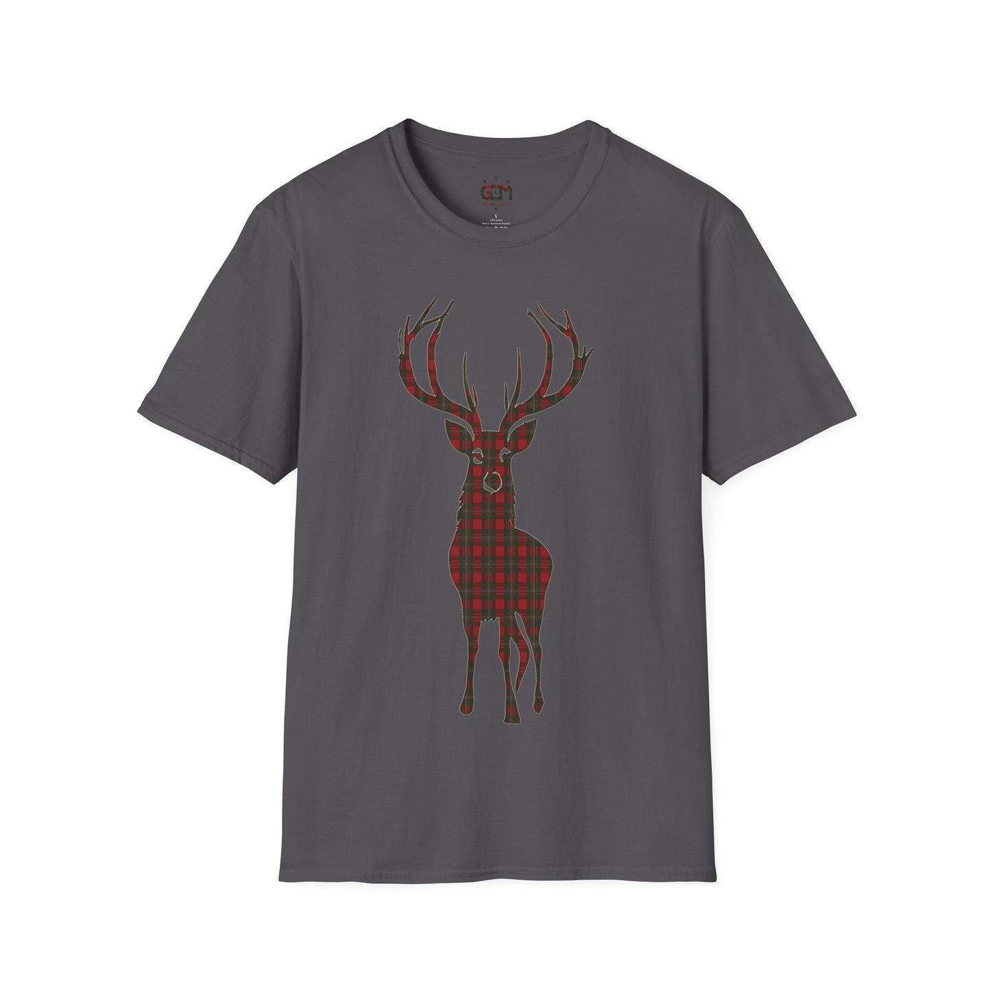 Tartan Stag Softstyle T-Shirt - MacGregor Tartan, Unisex Tee, Scottish Scenery, Various Colours