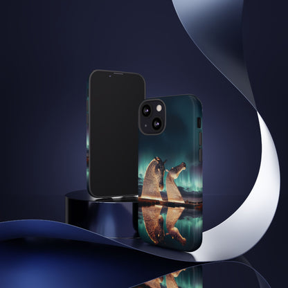 Kelpies Northern Lights Art Variant Phone Case, Scotland, Apple