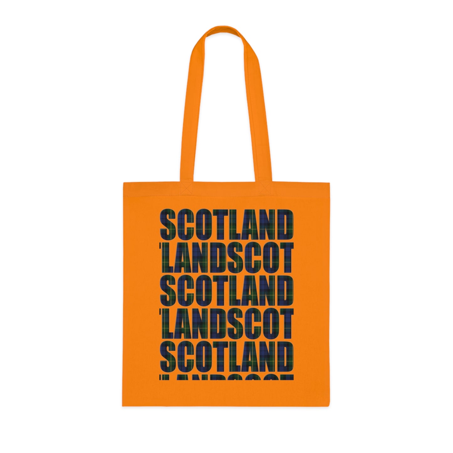 Reversible Scotland Tartan Map Cotton Tote Bag - Gordon Tartan