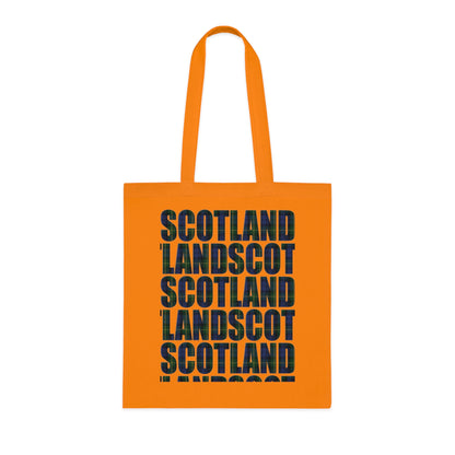 Reversible Scotland Tartan Map Cotton Tote Bag - Gordon Tartan