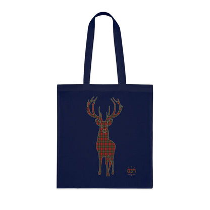 Reversible Scotland Tartan Stag Cotton Tote Bag - MacGregor Tartan