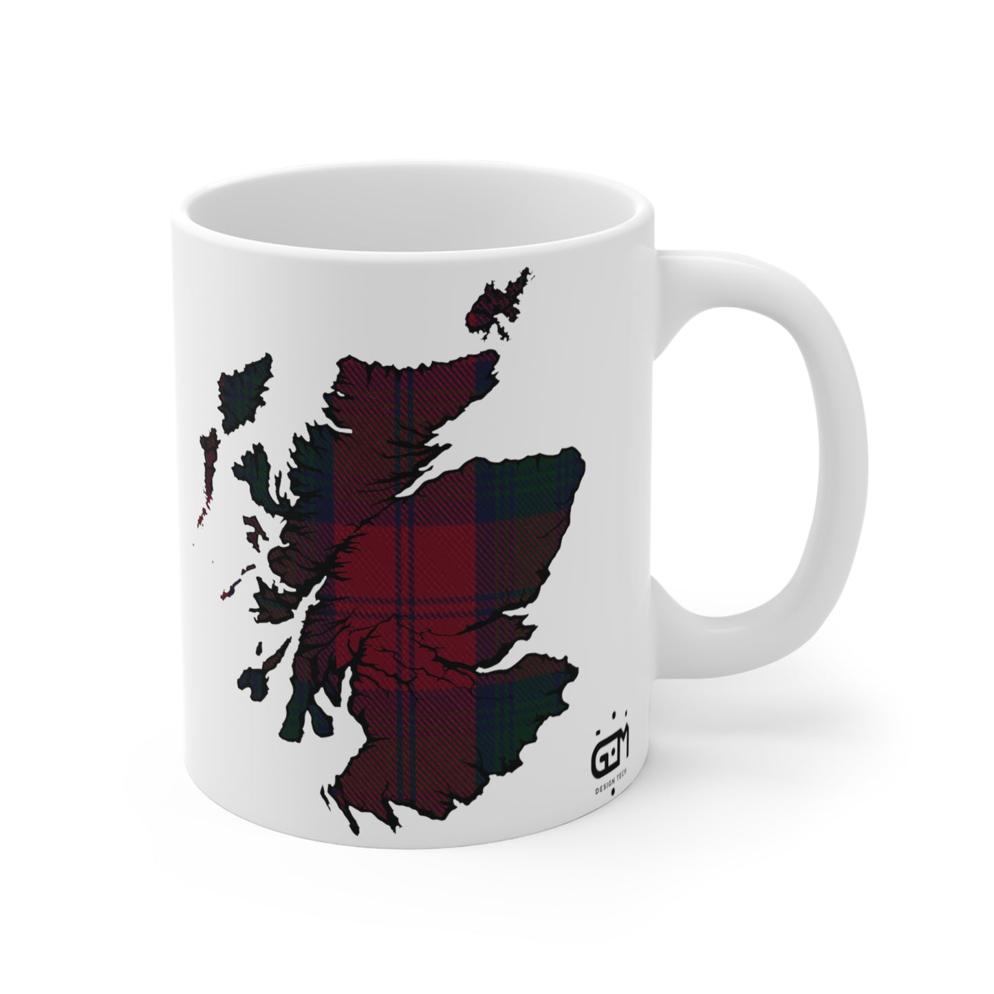 Scotland Map Mug 11oz, Lindsay Tartan