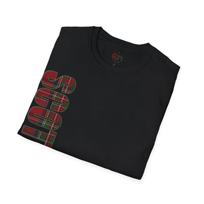 Scotland Lettering Stewart Royal Tartan Softstyle T-Shirt, Unisex Tee, Various Colours