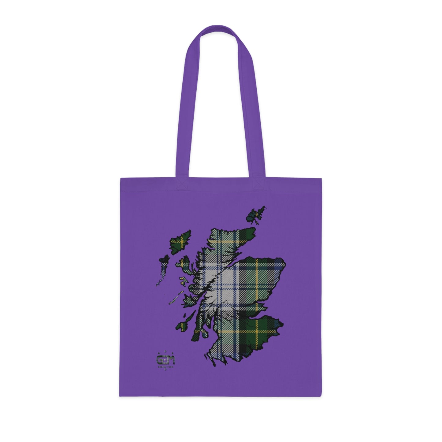 Reversible Scotland Tartan Map Cotton Tote Bag - Gordon Dress Tartan