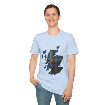 Scotland Tartan Map Softstyle Unisex T-Shirt - Anderson Old Tartan Tee