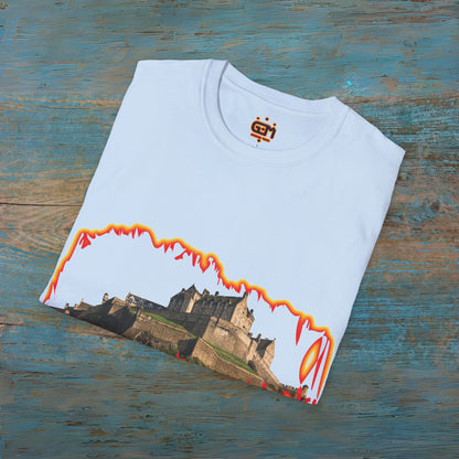 Edinburgh Castle Photo Fire Effect Unisex T-Shirt