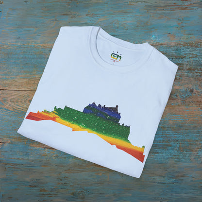 Edinburgh Castle Pride Rain Art Unisex T-Shirt