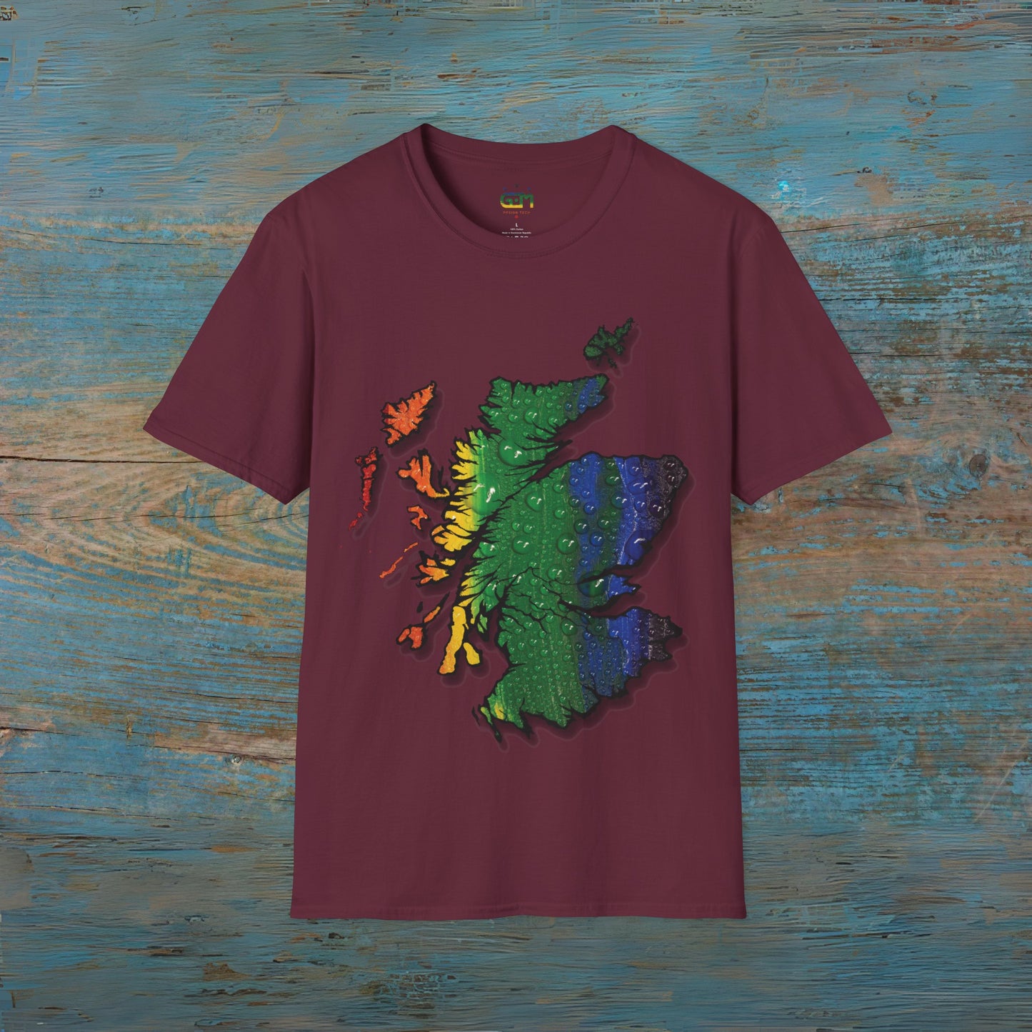 Scotland Is Proud Rain Map Unisex T-Shirt, Various Colours