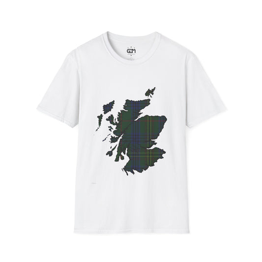 Scotland Tartan Map Softstyle Unisex T-Shirt - Kennedy Tartan Tee