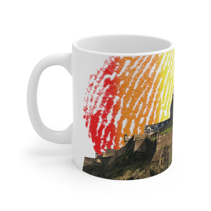 Edinburgh Castle Pride Fingerprint Sky Photo Mug, White