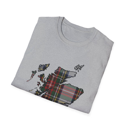 Tartan Ecosse Carte Softstyle T-Shirt Unisexe - Stewart Dress Tartan Tee 