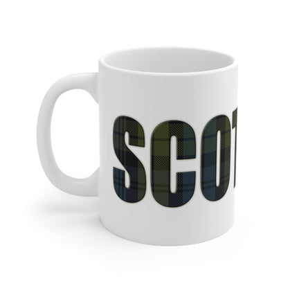 Scotland Tartan Mug - Campbell, Coffee Cup, Tea Cup, Scotland, White