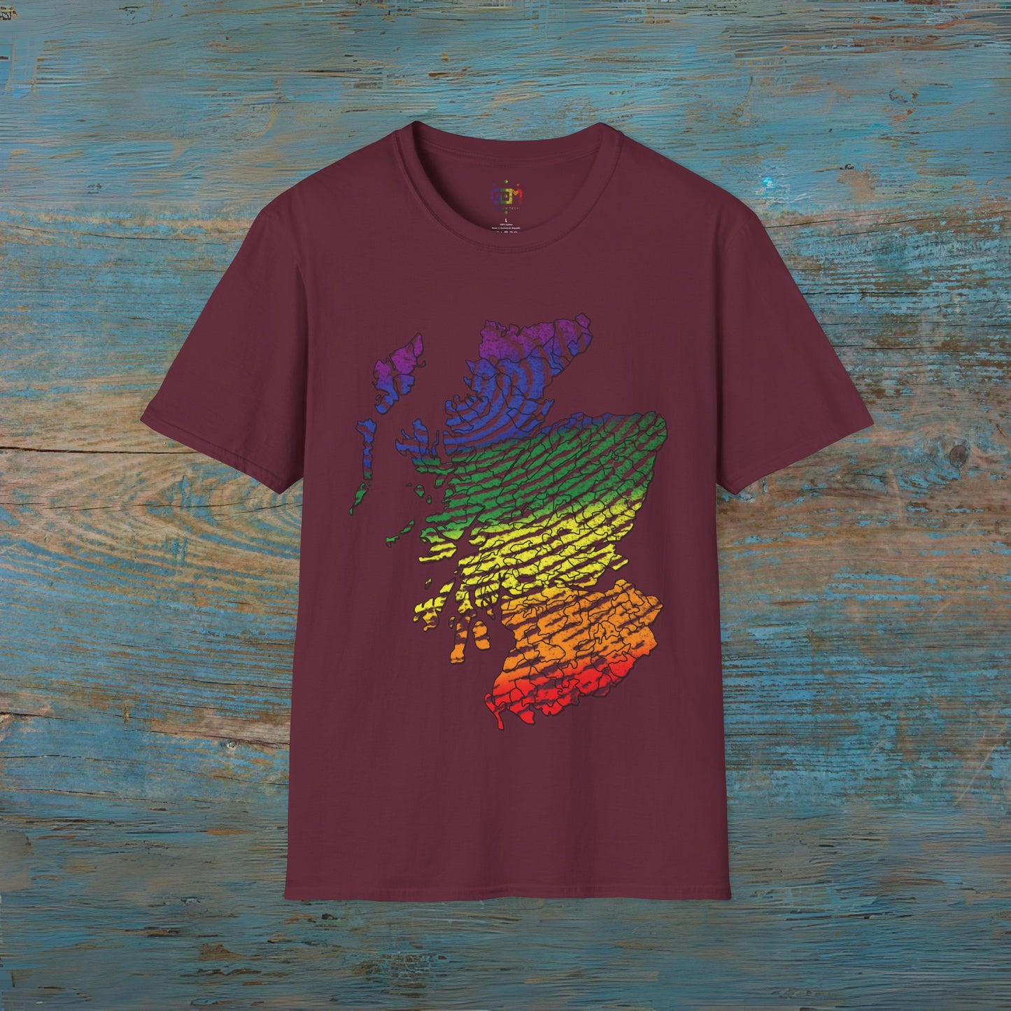 Pride Fingerprint Clan Regions Scotland Map Unisex T-Shirt, Various Colours