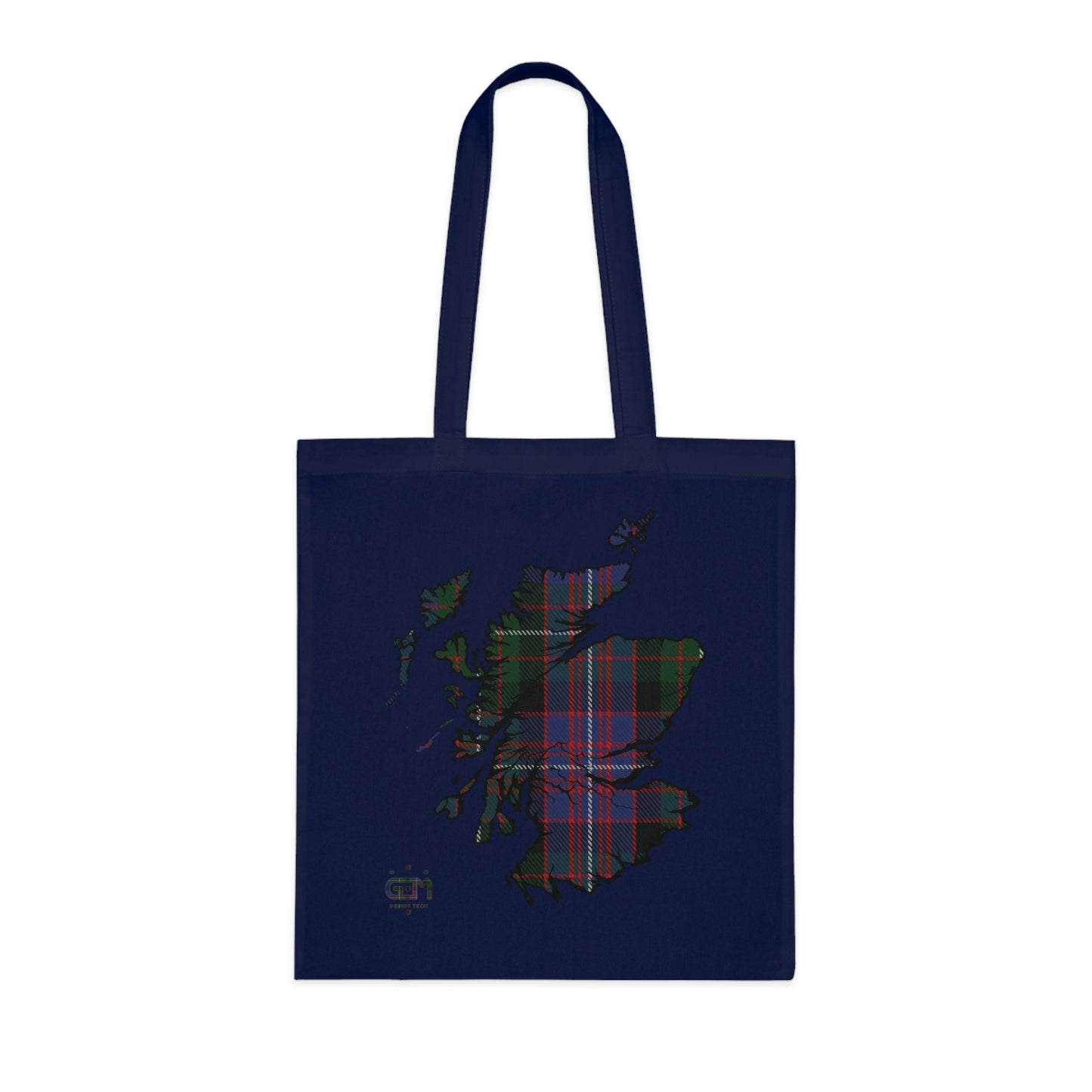 Reversible Scotland Tartan Map Cotton Tote Bag - Rankin Tartan