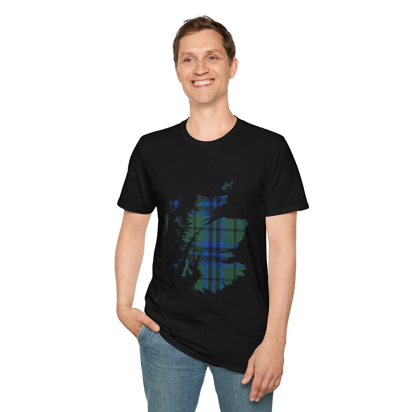 Scotland Tartan Map Softstyle Unisex T-Shirt - Keith Tartan Tee