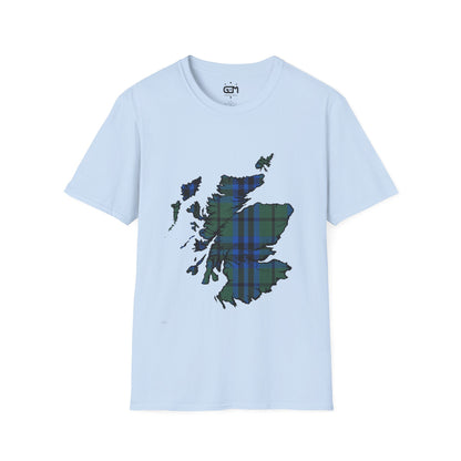 Scotland Tartan Map Softstyle Unisex T-Shirt - Keith Tartan Tee