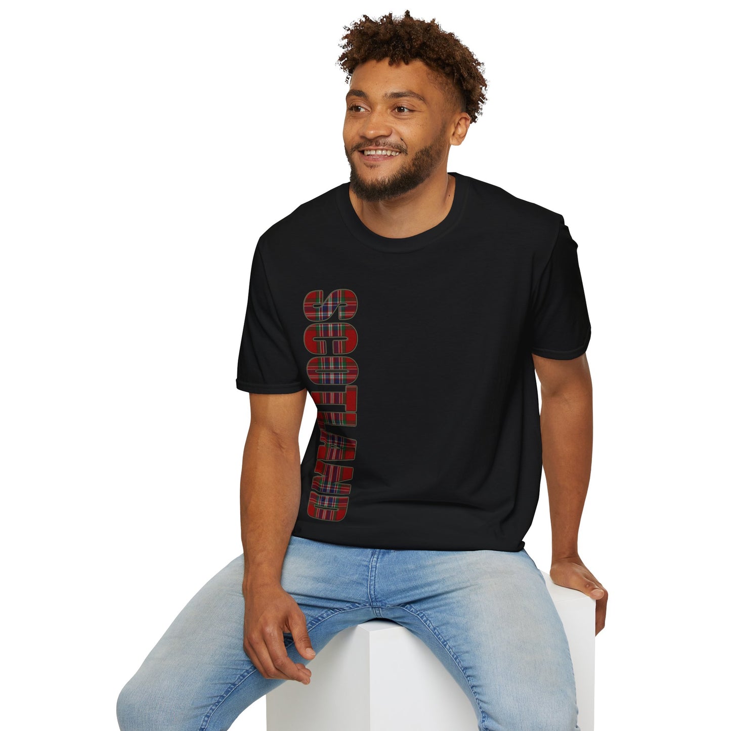 Scotland Lettering Tartan Softstyle Unisex T-Shirt, MacFarlane Tartan Tee