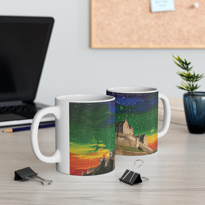 Edinburgh Castle Pride Rain Sky Photo Mug, White